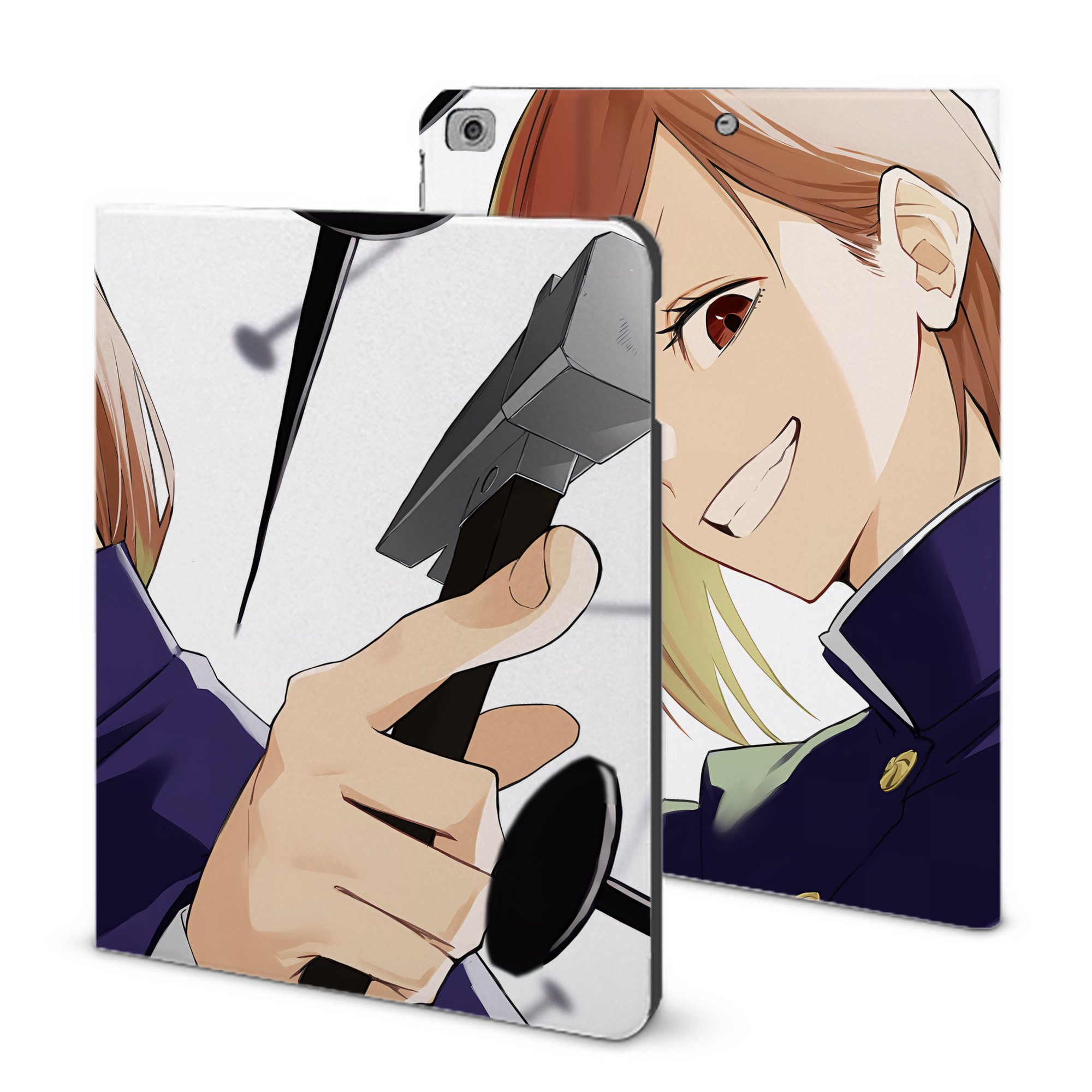 （画像用） 呪術廻戦 Jujutsu Kaisen IPad ケース ブック型 PUレザー TPU 耐衝撃 軽量 薄型 ペン収納なし 全面保護 IPad 各モデル対応
